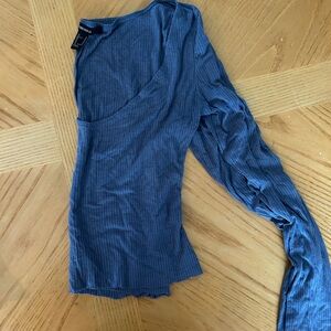 Forever 21 Slate Blue Ribbed Top